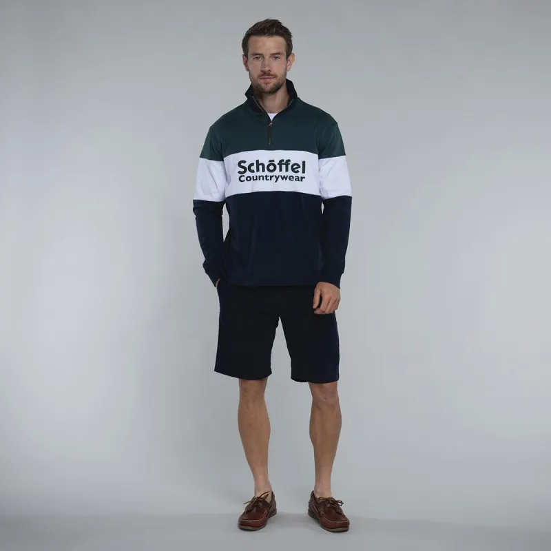 Schoffel Unisex Exeter Heritage 1/4 Zip Navy-1